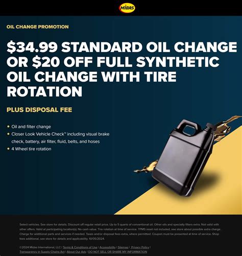 midas oil change and tire rotation coupon